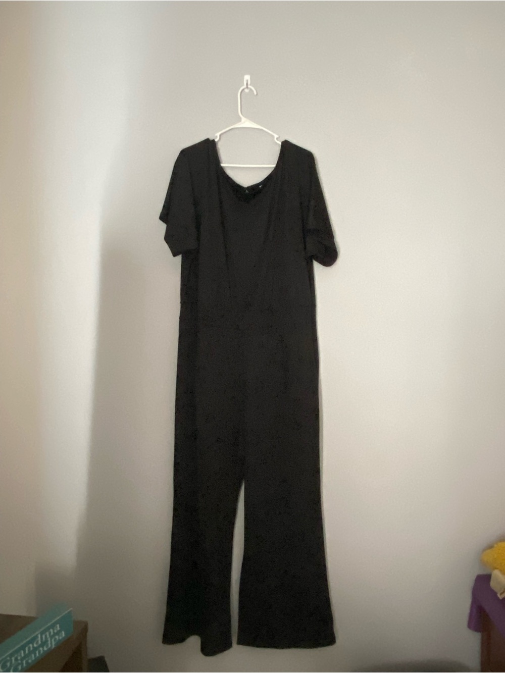 Amazon Black Short-Sleeve Wide-Leg Jumpsuit Sz 3XL